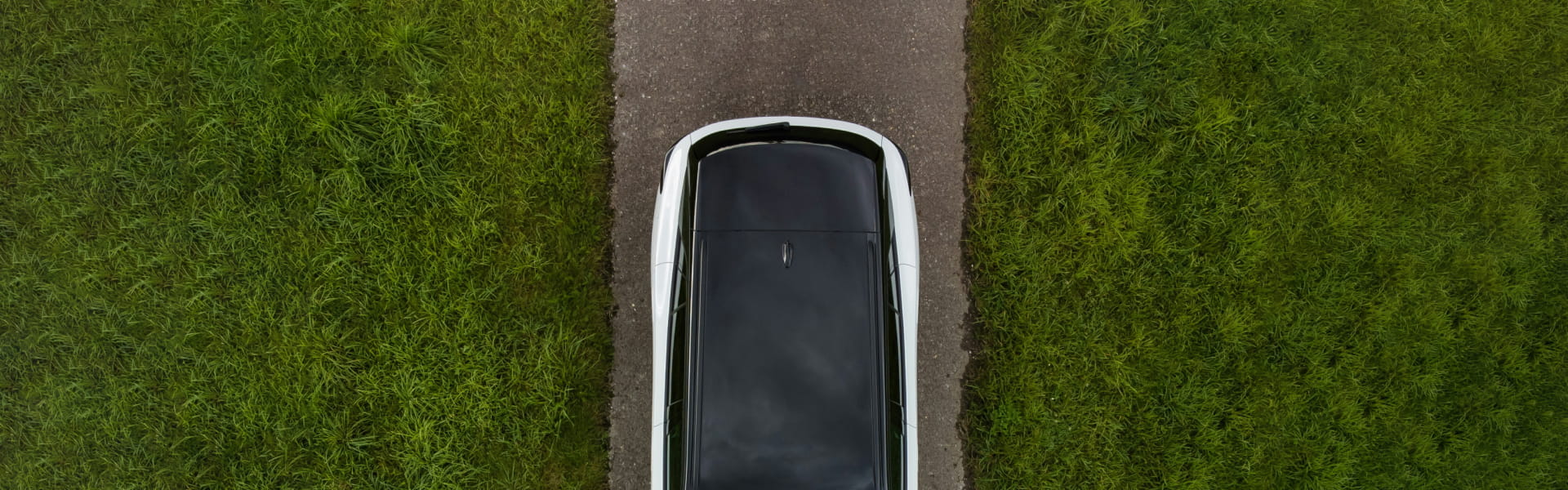 Top view of the rear part of an electric car.